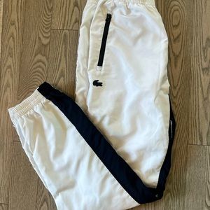 Lacoste navy and white joggers! Lightweight material, low rise, great for summer